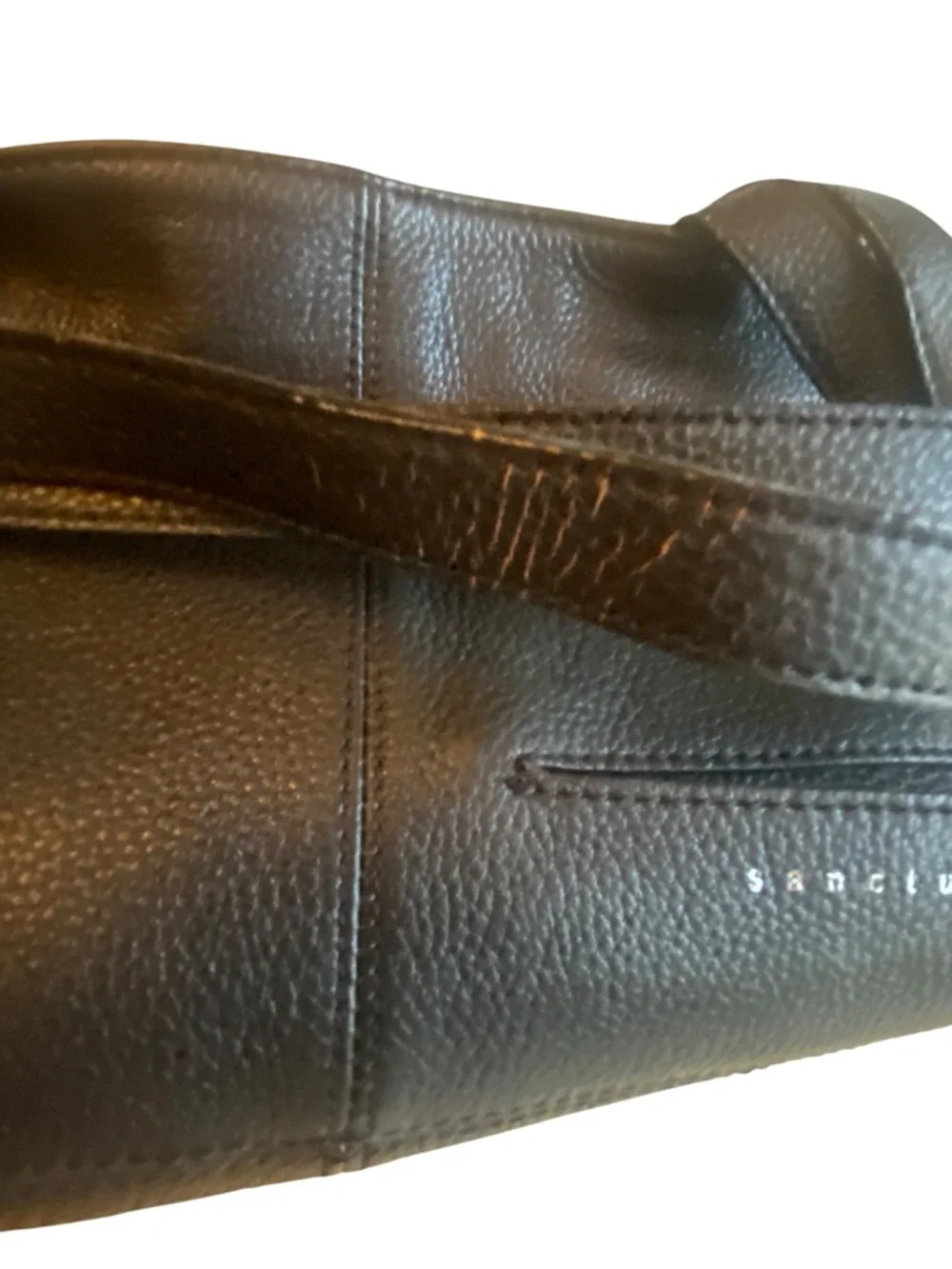 Sanctuary Black Leather Tote Hobo Bag with Braided Side Details